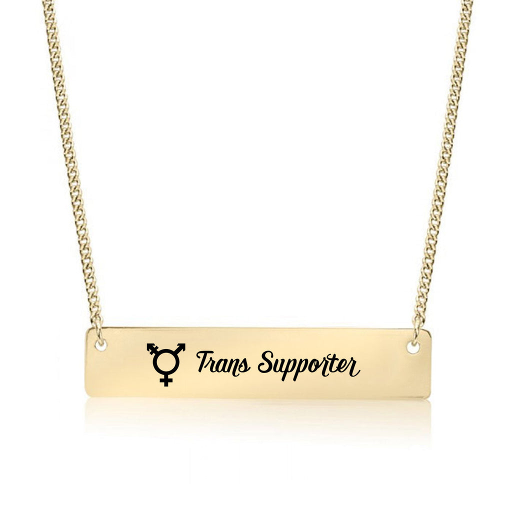 Trans Supporter Gold / Silver Bar Necklace - pipercleo.com