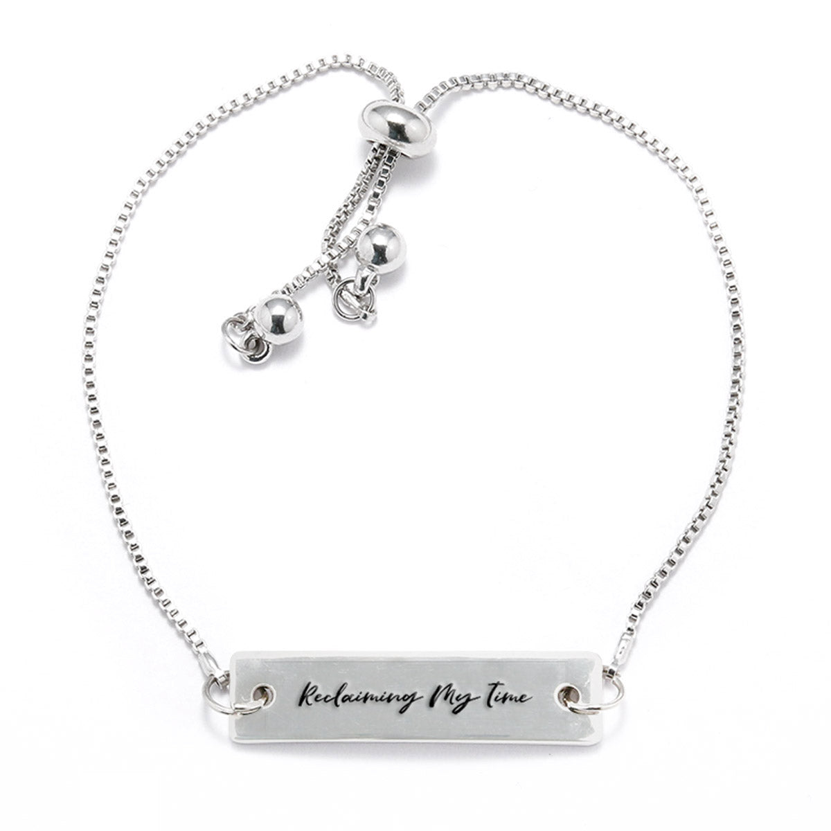 Reclaiming My Time Silver Bar Adjustable Bracelet - pipercleo.com