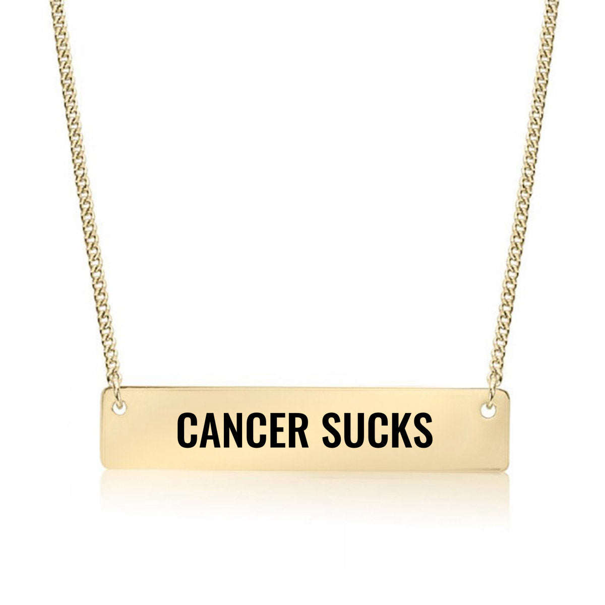 Cancer Sucks Gold / Silver Bar Necklace - pipercleo.com