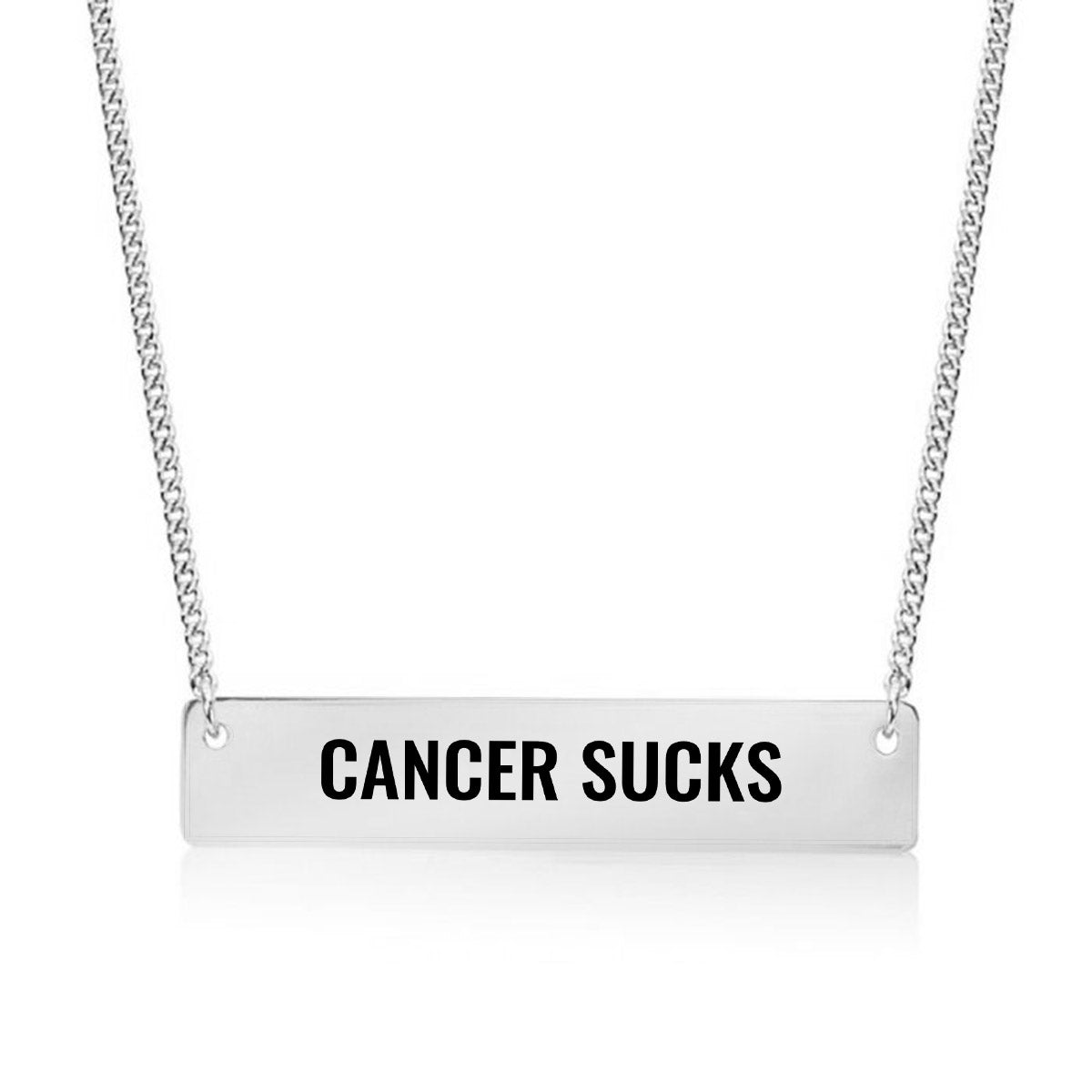 Cancer Sucks Gold / Silver Bar Necklace - pipercleo.com