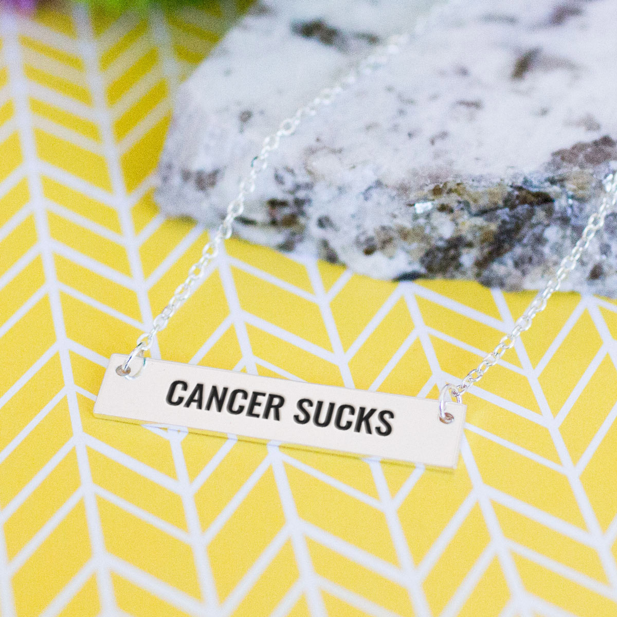 Cancer Sucks Gold / Silver Bar Necklace - pipercleo.com
