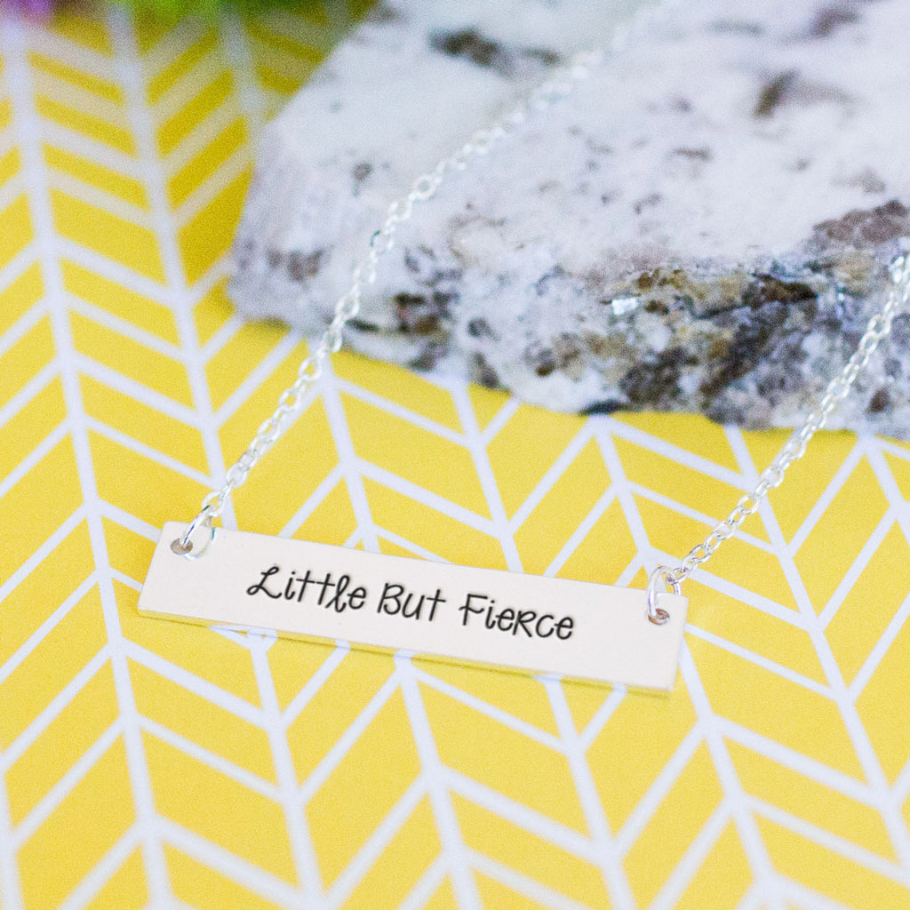 Little But Fierce Gold / Silver Bar Necklace - pipercleo.com