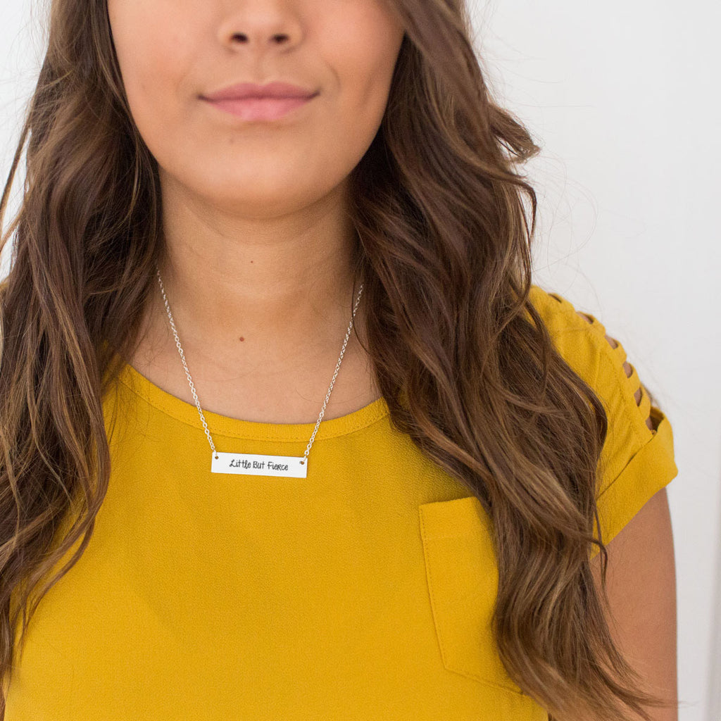 Little But Fierce Gold / Silver Bar Necklace - pipercleo.com
