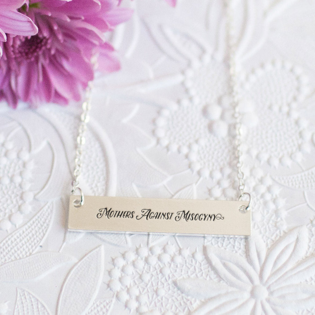 Mothers Against Misogyny Gold / Silver Bar Necklace - pipercleo.com