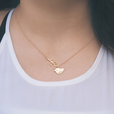 Bluebird Necklace in Gold