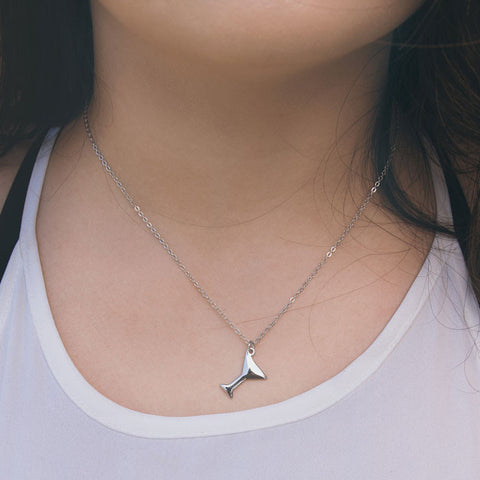 Martini Glass Silver Necklace