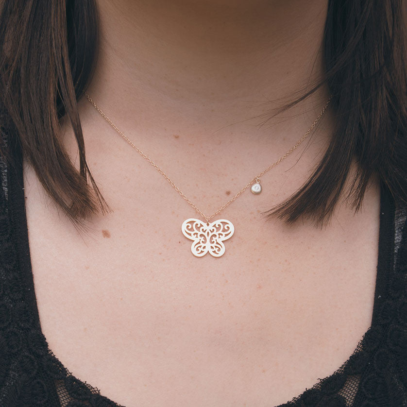 Yellow Butterfly Gold Necklace - pipercleo.com