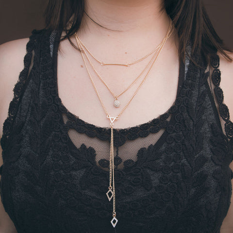 Triple Threat Gold Necklace