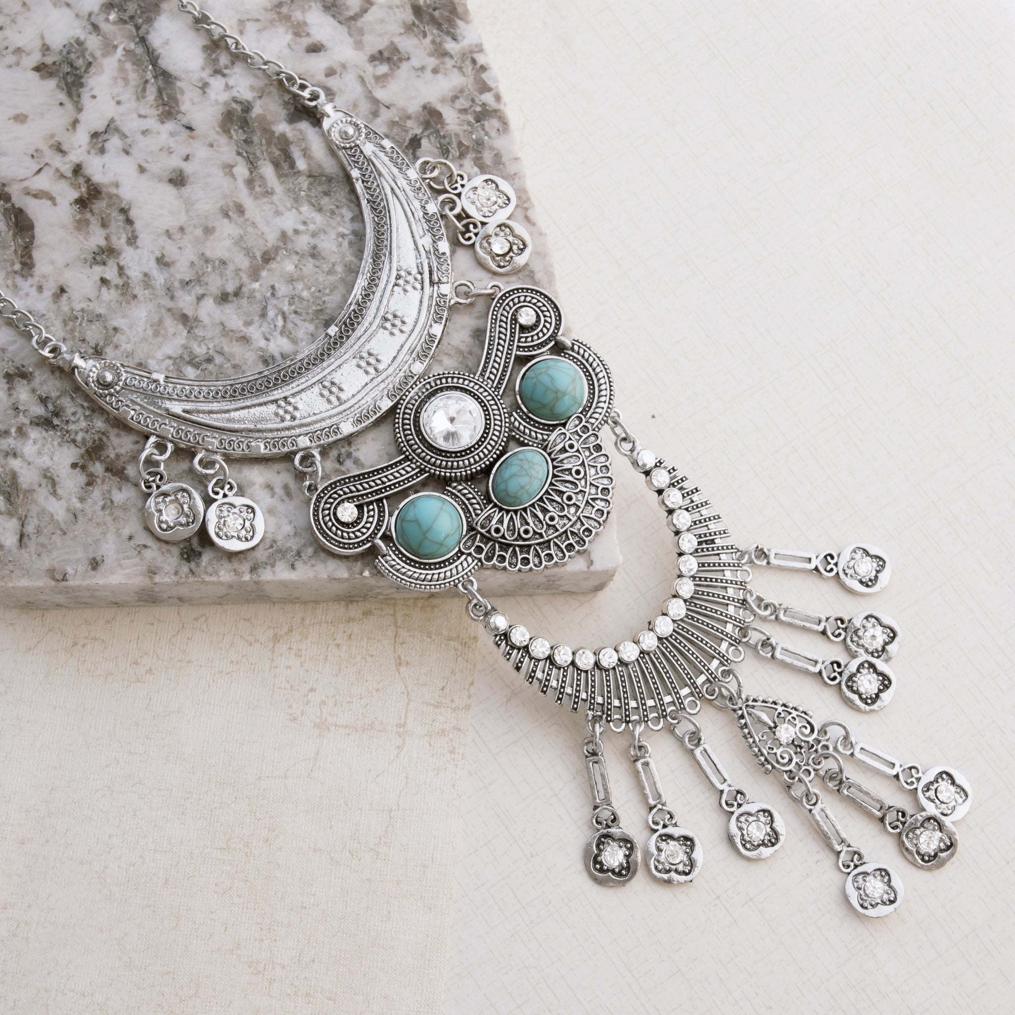 Aztec Princess Silver Necklace - pipercleo.com