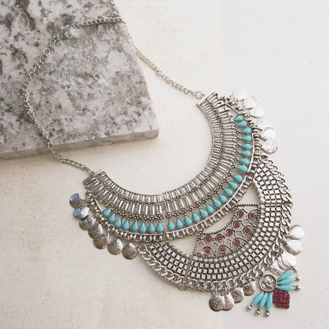 Aztec Warrior Silver Necklace - pipercleo.com