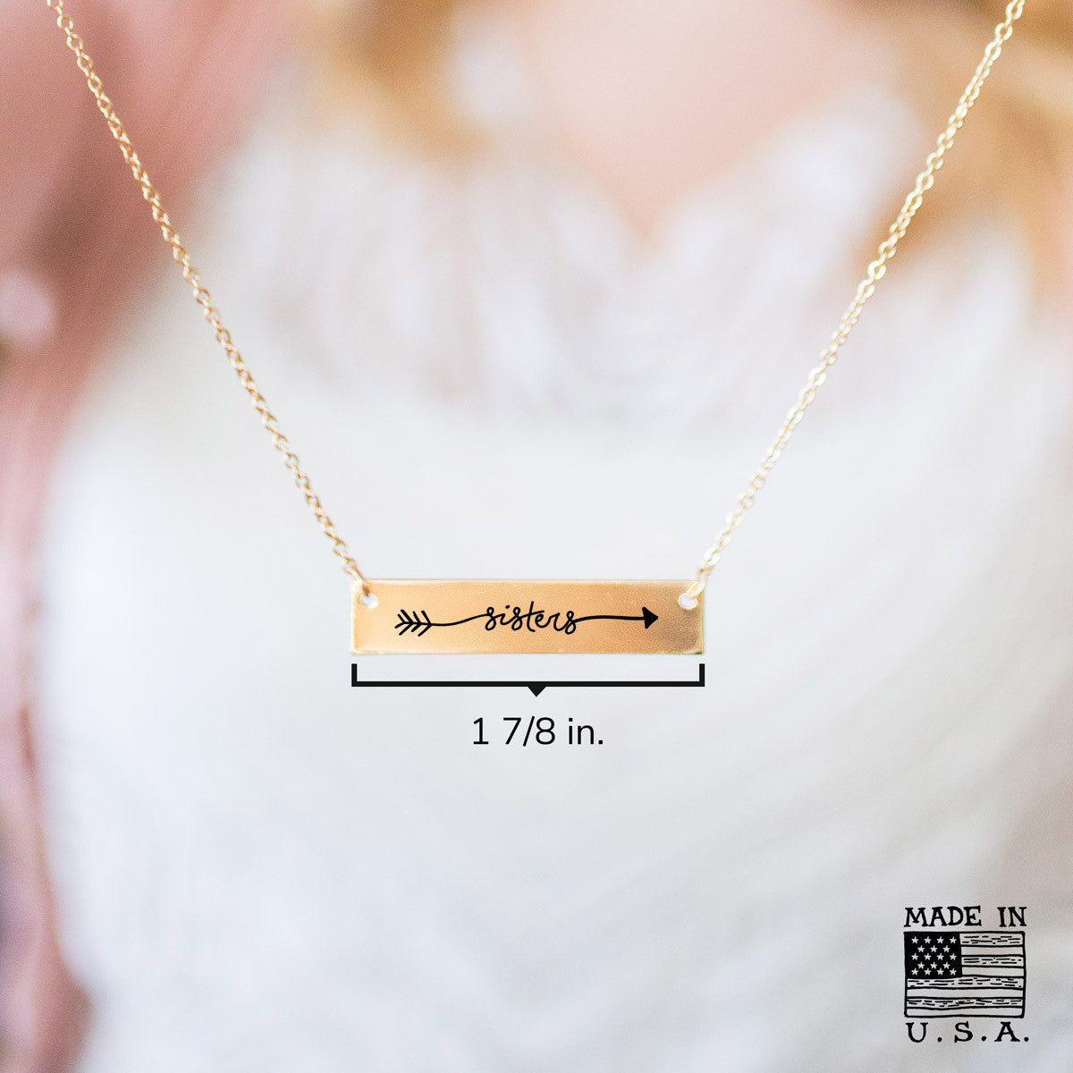 My Sister Gold / Silver Bar Necklace - Sister Gifts - pipercleo.com