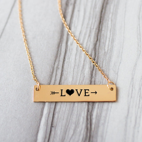 Sweet Love Gold / Silver Bar Necklace - pipercleo.com