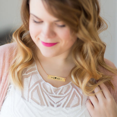 Sweet Love Gold / Silver Bar Necklace