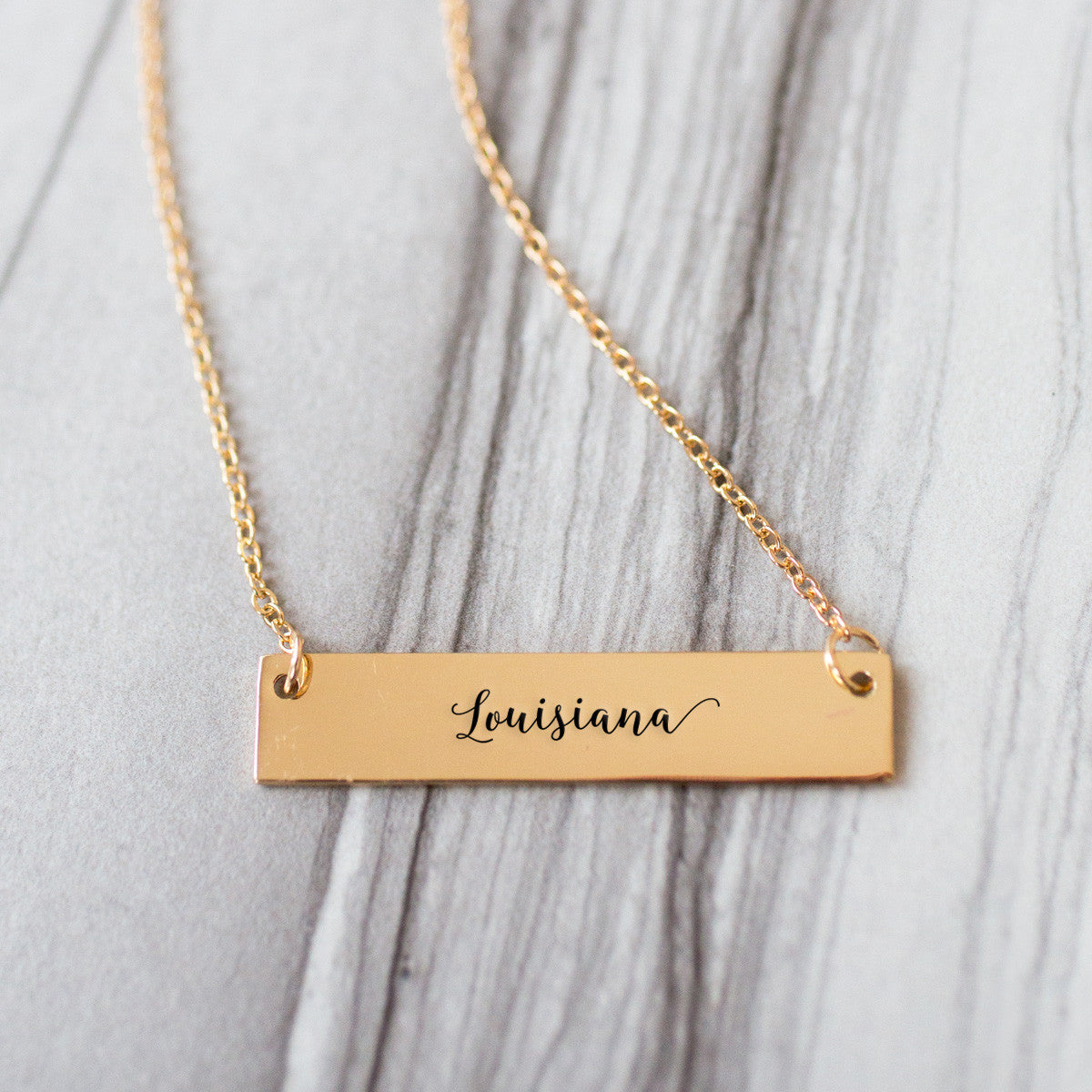 Home State Pride  Gold / Silver Bar Necklace - Select Your State! - pipercleo.com