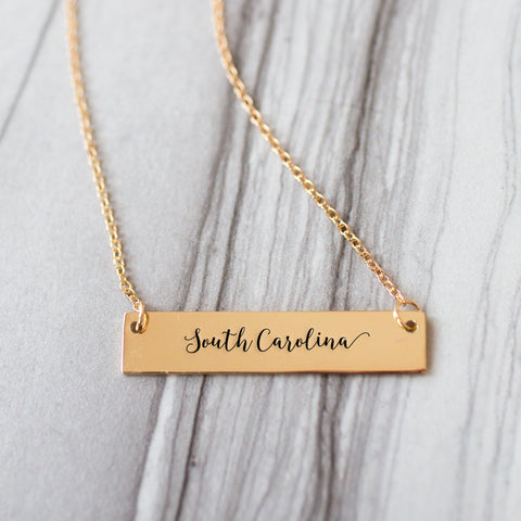 South Carolina Gold / Silver Bar Necklace - pipercleo.com