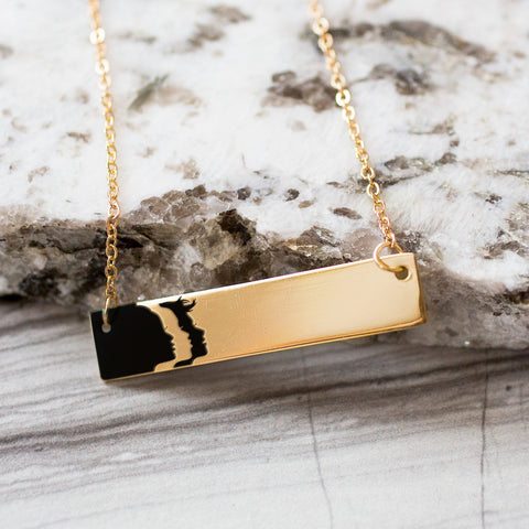 Woman's March Logo Gold / Silver Bar Necklace - pipercleo.com