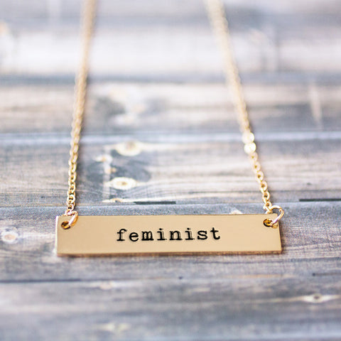 Feminist Gold / Silver Bar Necklace - pipercleo.com