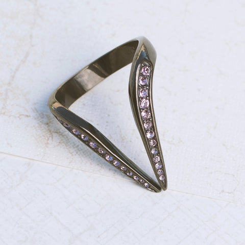 Gunmetal Spike Stainless Steel Ring - pipercleo.com