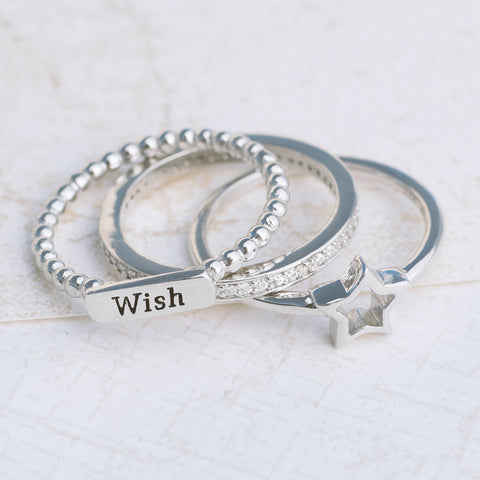 Make a Wish Sterling Silver Ring Set - pipercleo.com