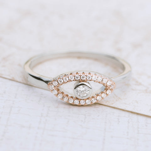 Evil Eye Sterling Silver Ring - pipercleo.com
