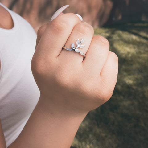 Spring Leaves Sterling Silver Ring